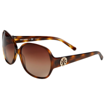 Tory Burch 'Disco Logo' Rounded Sunglasses